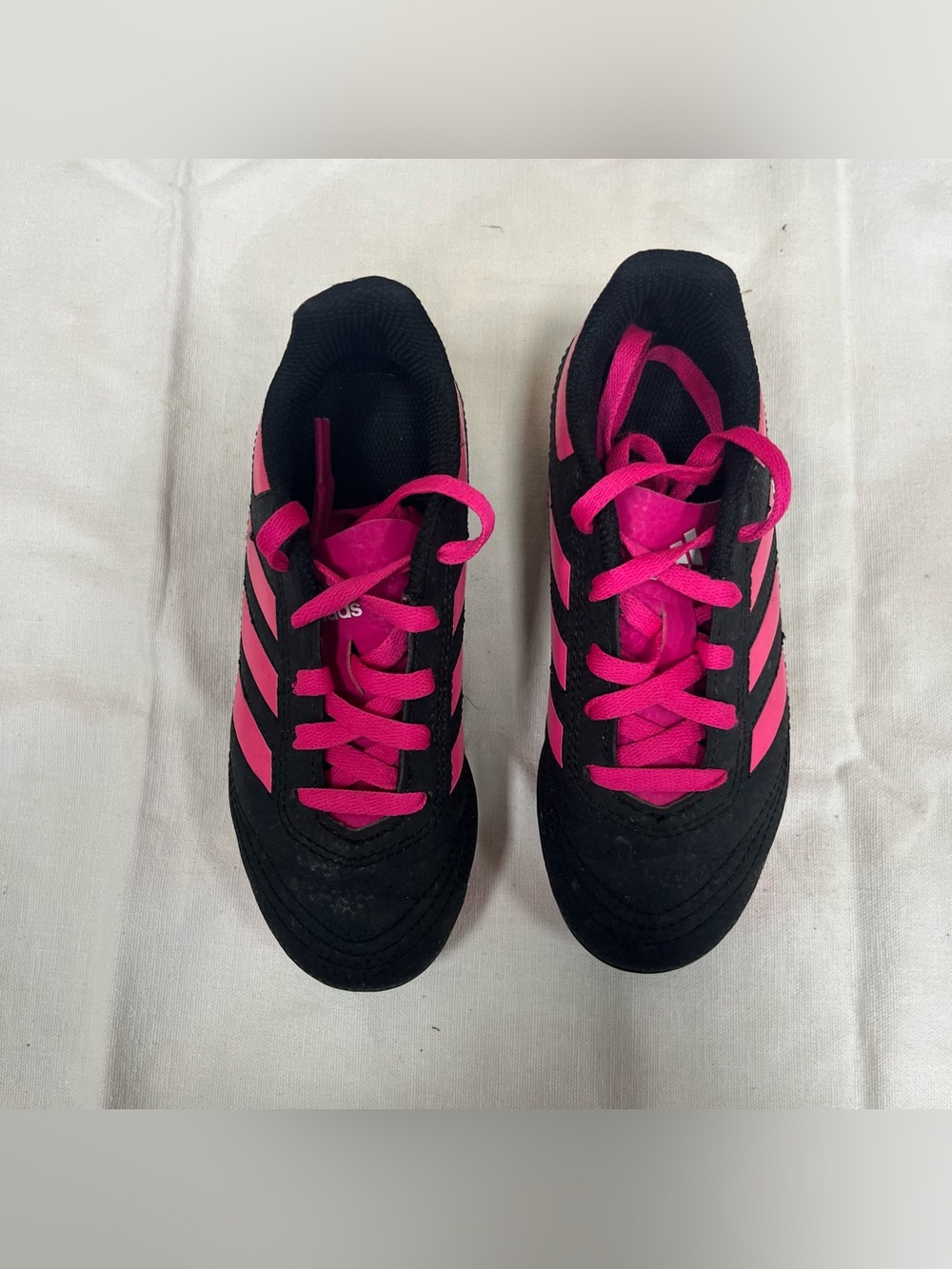 adidas Black and Hot Pink Kids Athletic Shoes